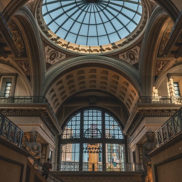 Modern shopping mall interior with family areas